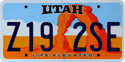 UT license plate Z192SE