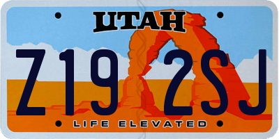 UT license plate Z192SJ