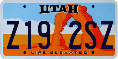 UT license plate Z192SZ
