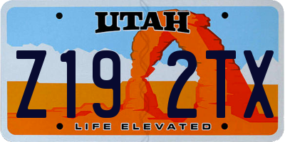 UT license plate Z192TX