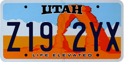 UT license plate Z192YX
