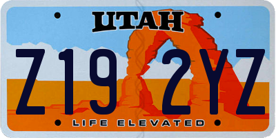 UT license plate Z192YZ