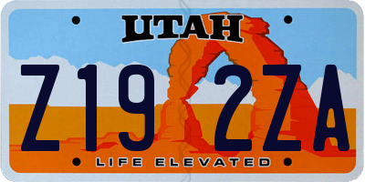 UT license plate Z192ZA