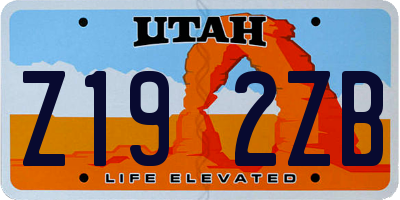 UT license plate Z192ZB