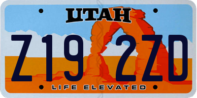 UT license plate Z192ZD