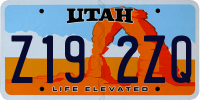 UT license plate Z192ZQ