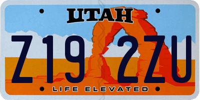 UT license plate Z192ZU
