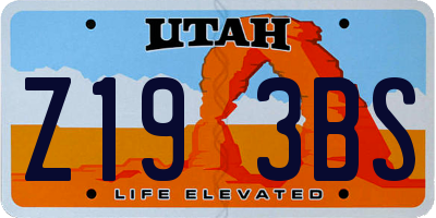 UT license plate Z193BS