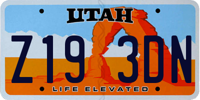 UT license plate Z193DN