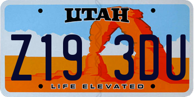 UT license plate Z193DU