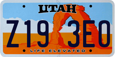 UT license plate Z193EO