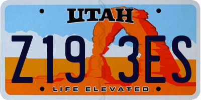 UT license plate Z193ES