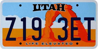 UT license plate Z193ET