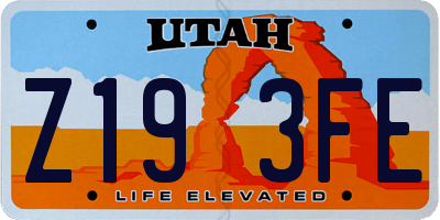 UT license plate Z193FE