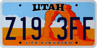 UT license plate Z193FF