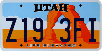 UT license plate Z193FI