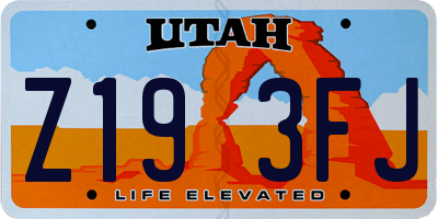 UT license plate Z193FJ