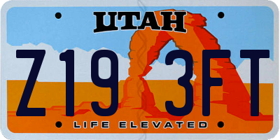 UT license plate Z193FT