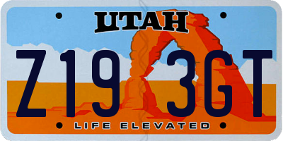 UT license plate Z193GT