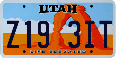 UT license plate Z193IT