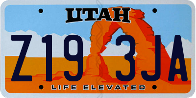 UT license plate Z193JA