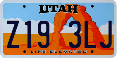 UT license plate Z193LJ