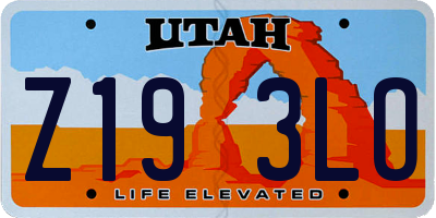 UT license plate Z193LO