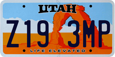 UT license plate Z193MP