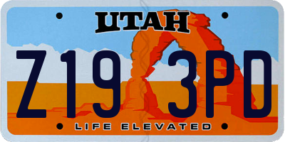 UT license plate Z193PD