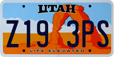 UT license plate Z193PS