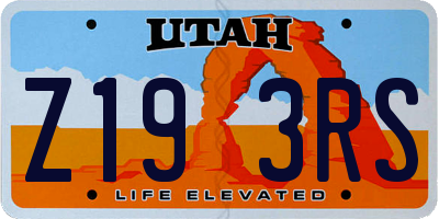 UT license plate Z193RS