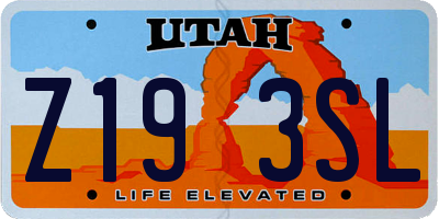 UT license plate Z193SL
