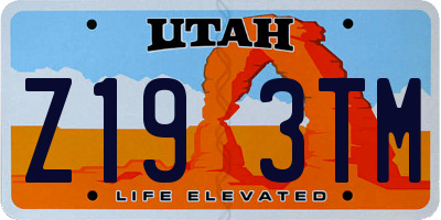 UT license plate Z193TM