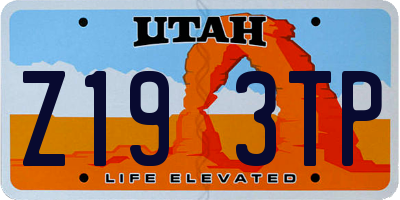 UT license plate Z193TP