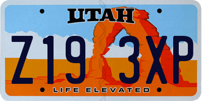 UT license plate Z193XP