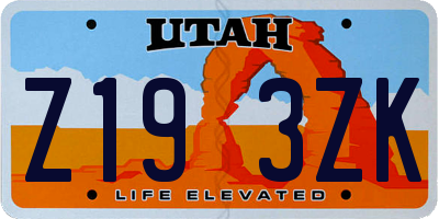 UT license plate Z193ZK