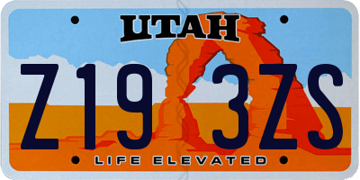 UT license plate Z193ZS