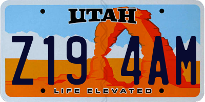UT license plate Z194AM