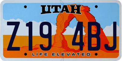 UT license plate Z194BJ