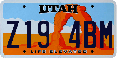 UT license plate Z194BM