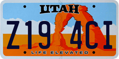 UT license plate Z194CI