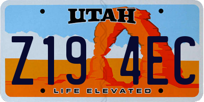 UT license plate Z194EC