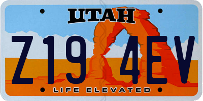 UT license plate Z194EV