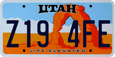 UT license plate Z194FE