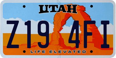 UT license plate Z194FI