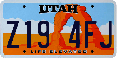 UT license plate Z194FJ