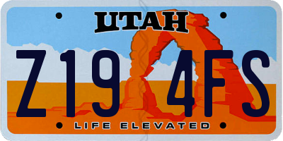 UT license plate Z194FS