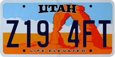 UT license plate Z194FT