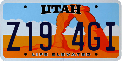 UT license plate Z194GI