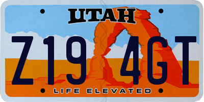 UT license plate Z194GT